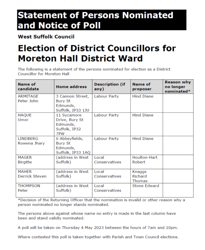 Election Moreton Hall 2023 657x800, eXplore Bury St Edmunds!
